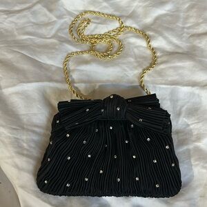 Loeffler Randall black evening clutch